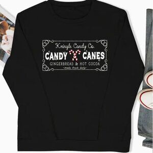 Large - Kringle Print, Loose Sweatshirt, Casual Long Sleeve Crew Neck Sweatshirt